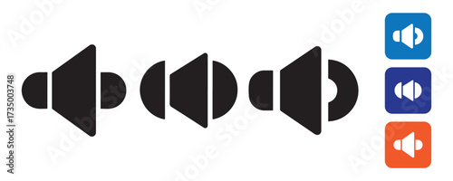 Loudspeaker Volume Control Icons Collection