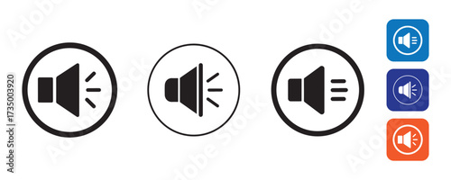 Loudspeaker Volume Control Icons Collection