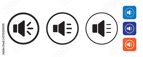 Loudspeaker Volume Control Icons Collection