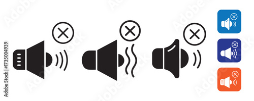 Speaker Volume and Sound Icons Set