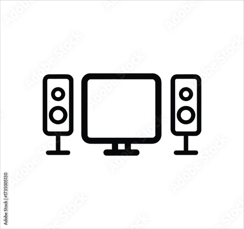 Audio & Sound set of web icons in line style. Icons including speaker, microphone, music, multimedia, equalizer, headphones, volume, and more. Editable stroke. Vector illustration