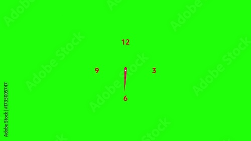Wallpaper Mural Pink analog clock with pink hands and numbers on a bright green background time Torontodigital.ca