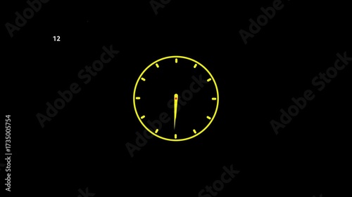 Wallpaper Mural Yellow Clock Face With Hour And Minute Hands On Black Background Showing 12:30 time analog clock Torontodigital.ca