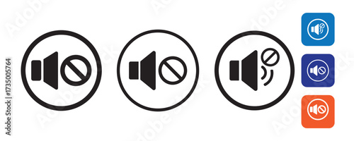 Music Sound Control and Mute Symbol Set