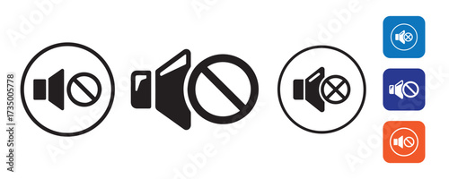 Music Sound Control and Mute Symbol Set