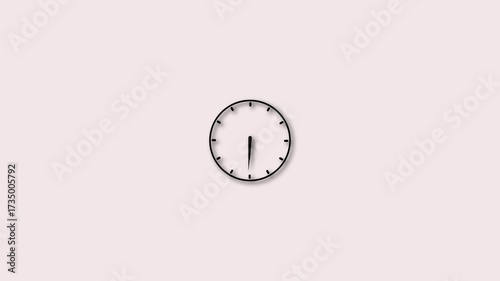 Wallpaper Mural Black Analog Clock Face With Hour And Minute Hands On Light Pink Background Showing 12:30 time Torontodigital.ca