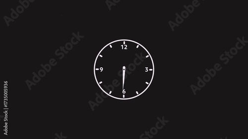 Wallpaper Mural White analog clock with white hands and numbers on a black background time outline Torontodigital.ca