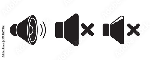 Speaker Volume and Mute Icons Set