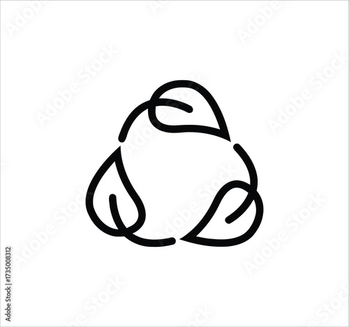 Recycling and eco icon set with line vector symbols for waste management and a green environment.