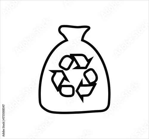 Recycling and eco icon set with line vector symbols for waste management and a green environment.