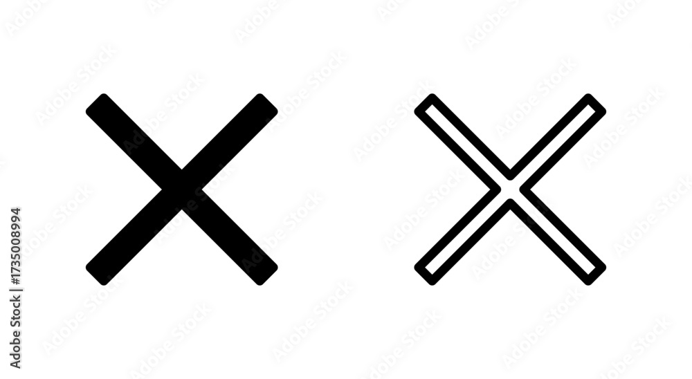 Obraz premium Close icon symbol for apps and websites. Delete sign and symbol. cross sign