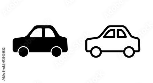 Car icon symbol for apps and websites. car sign and symbol. small sedan