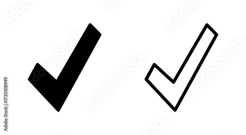 Check mark icon symbol for apps and websites. Tick mark sign and symbol
