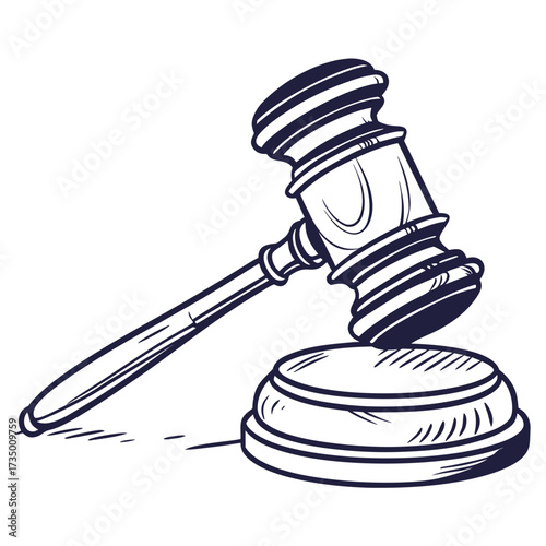 Illustration of a gavel and sound block