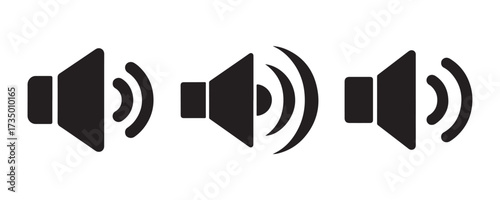 Audio Speaker Symbol Collection. Music Sound Control Icons
