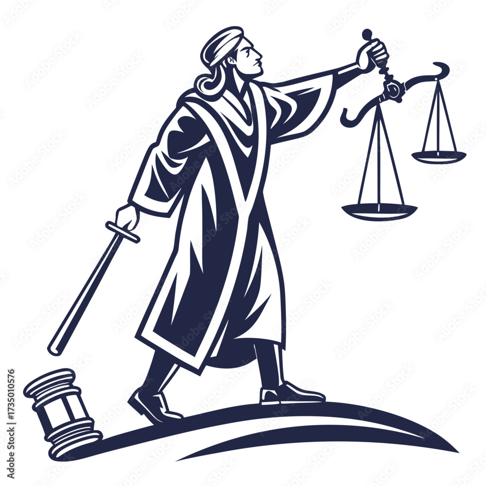 Fototapeta premium Judge holding scales of justice, symbol of law