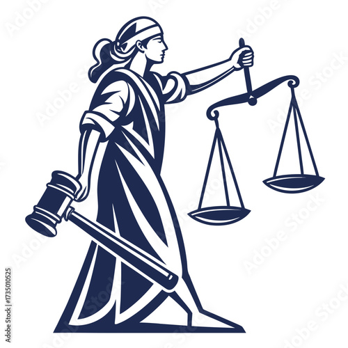 Lady justice holding scales and gavel