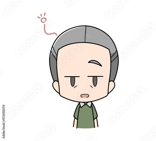 ボーっとしている高齢男性のイラスト