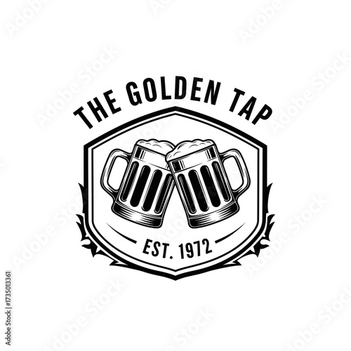 The Golden Tap logo featuring two beer mugs and the establishment year 1972.