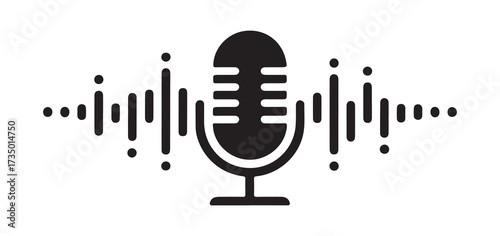 Voice Recording Studio Symbol in Black and White