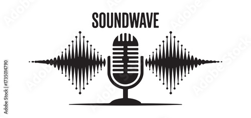 Voice Recording Studio Symbol in Black and White
