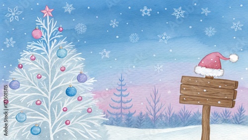 Winter wonderland watercolor artwork cozy decor serene landscape festive vibes whimsical view snowy scene for cheerful homes