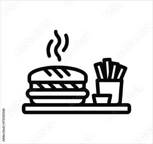 Restaurant & Food Service set of web icons in line style. Editable stroke icons including menus, meals, dining, drinks, cafes, bars, delivery, culinary branding, and various types of food and restaura