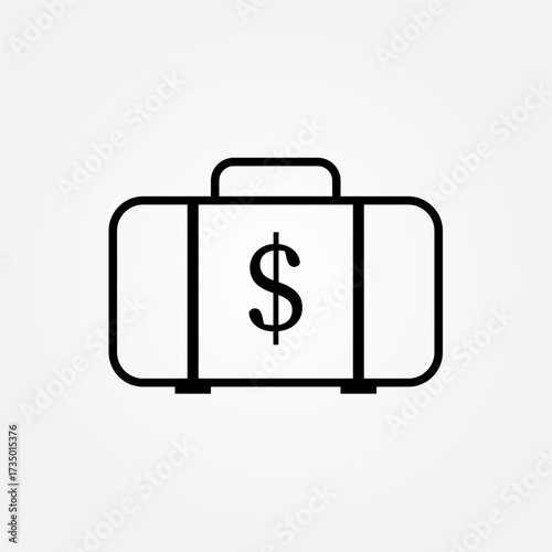 suitcase of money icon symbol illustration vector eps10 logo template design pattern seamless bright minimal design flat design realistic style simple design modern design