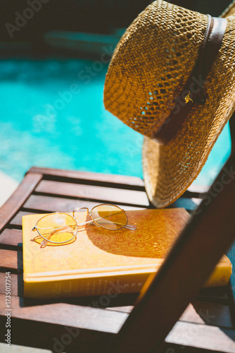 Summer Pool Side Yellow Reading Hat