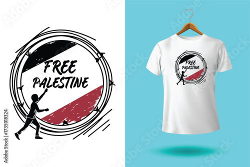 Palestine design vector, Save Palestine illustration for banner, t-shirt, poster, sticker, badges, social media design. Hand-Drawn Lettering Phrase, Calligraphy Graphic Typography.