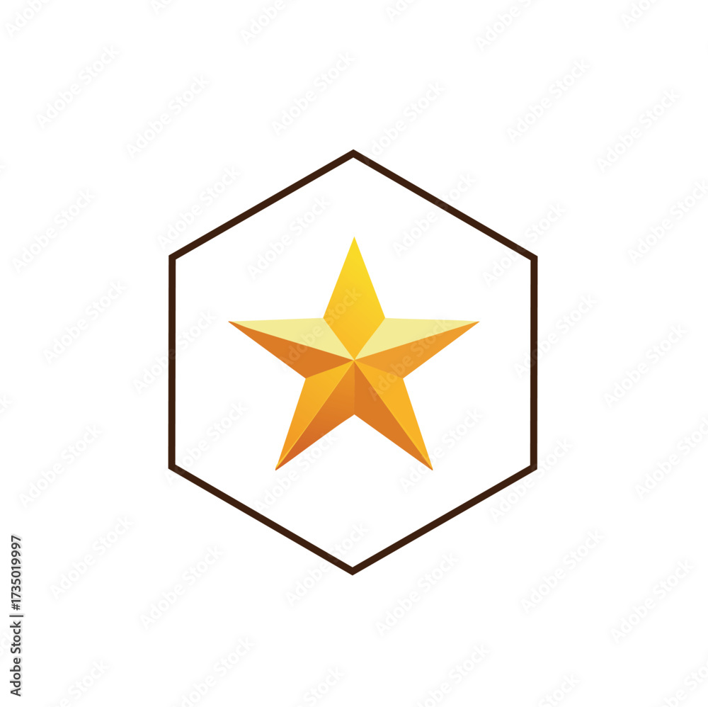 Fototapeta premium golden star polygon shapes