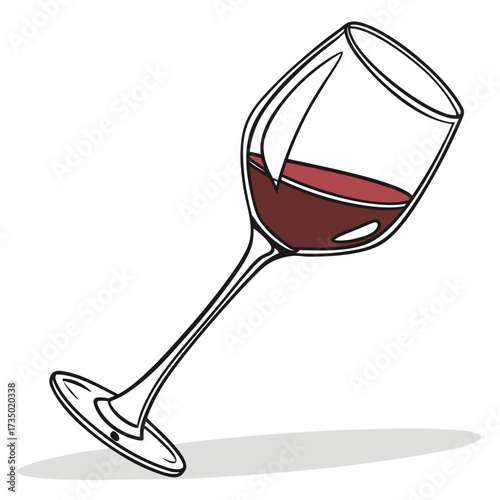 Illustration of a glass of red wine, creating a visually appealing and inviting scene perfect for winerelated designs
