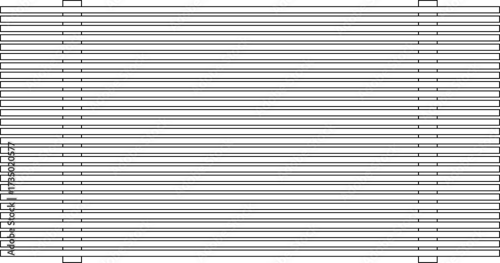 Fototapeta premium Coffee Table Rectangle Louvre Wood Top View Line Drawing. 14