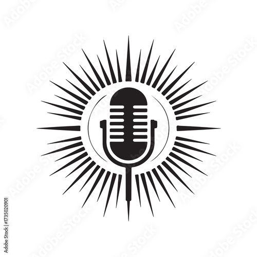 Retro Mic Icon for Music, Podcast, and Broadcasting