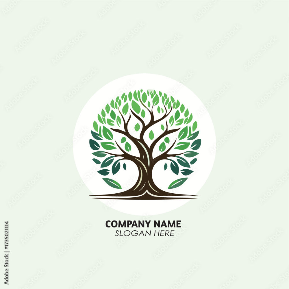 Obraz premium vector tree with green leaves