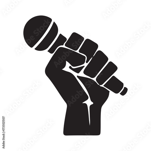hand holding microphone
