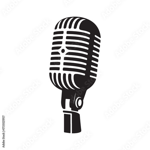 Retro Vintage Microphone Icon Vector Illustration