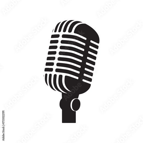 Retro Vintage Microphone Icon Vector Illustration