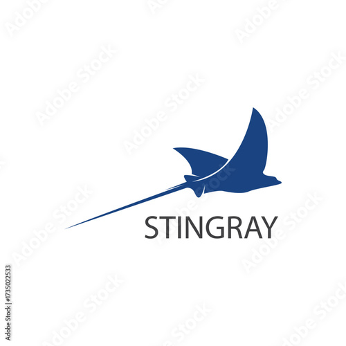 Stingray logo ilustration vector flat design