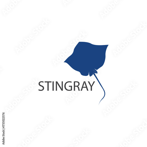 Stingray logo ilustration vector flat design