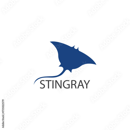 Stingray logo ilustration vector flat design