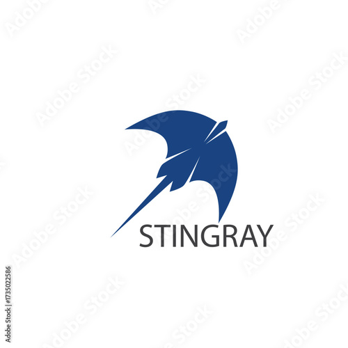 Stingray logo ilustration vector flat design