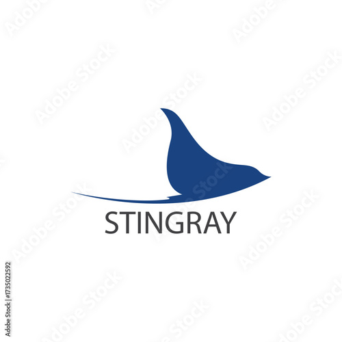 Stingray logo ilustration vector flat design