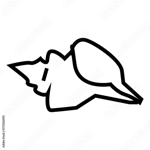 vector illustration of a conch horse sea animal 