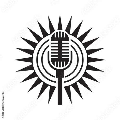 Retro Mic Symbol for Music, Podcast, and Broadcasting
