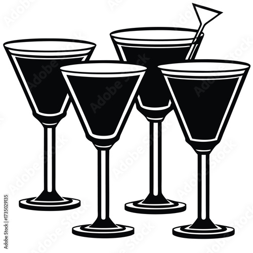 set of cocktails