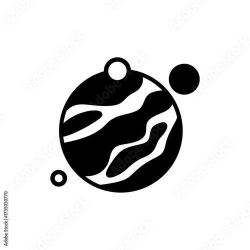 Abstract Planetary System A Celestial Vector Art Illustration