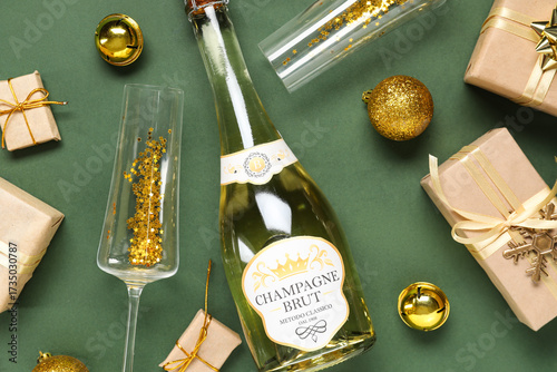 Composition with bottle of ...