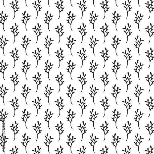 Abstract Geometric Black and White fabric seamless pattern.