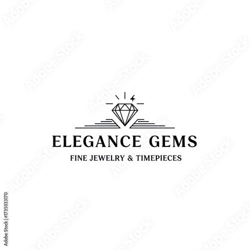 Elegance Gems logo with diamond and text on a white background.